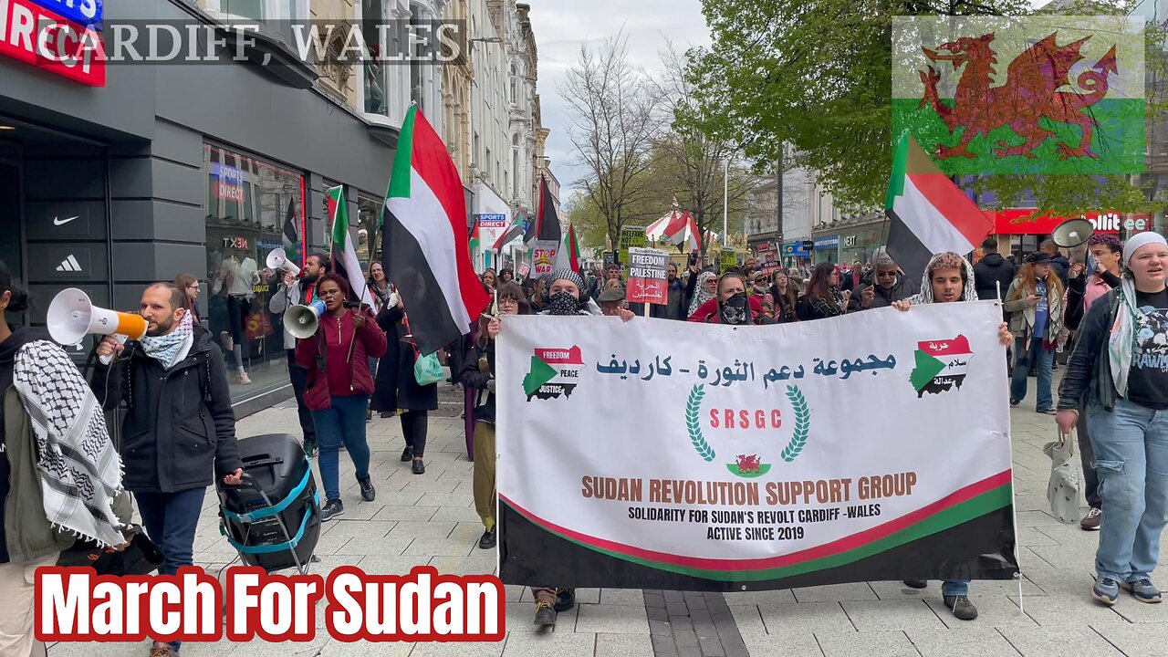 March For Sudan Two Year, Queen Street, Cardiff
