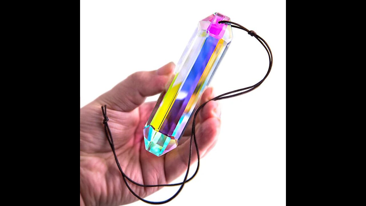 Light and Shadow Strip Crystal Rainbow Pendant