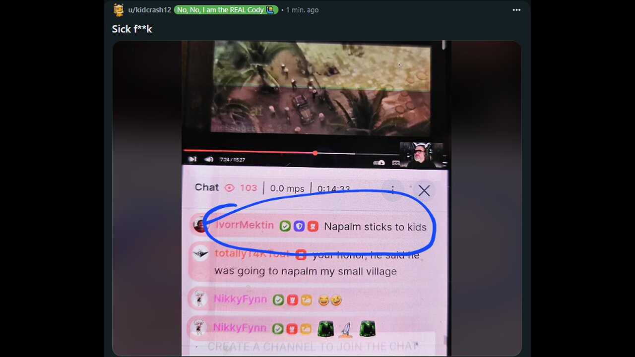 Napalm sticks to kids