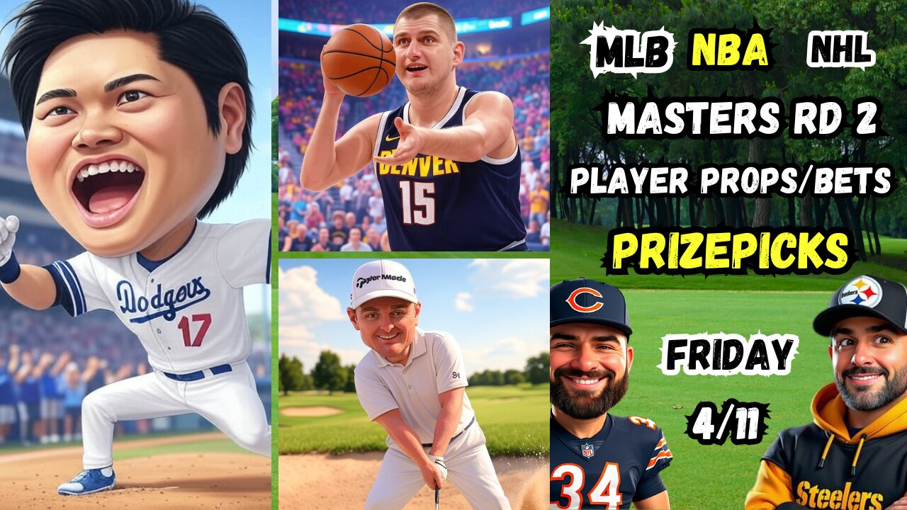 9 MLB Picks Today 4/11/2025 | MLB Player Props | NBA PROPS | MASTERS Round 2 PRIZEPICKS