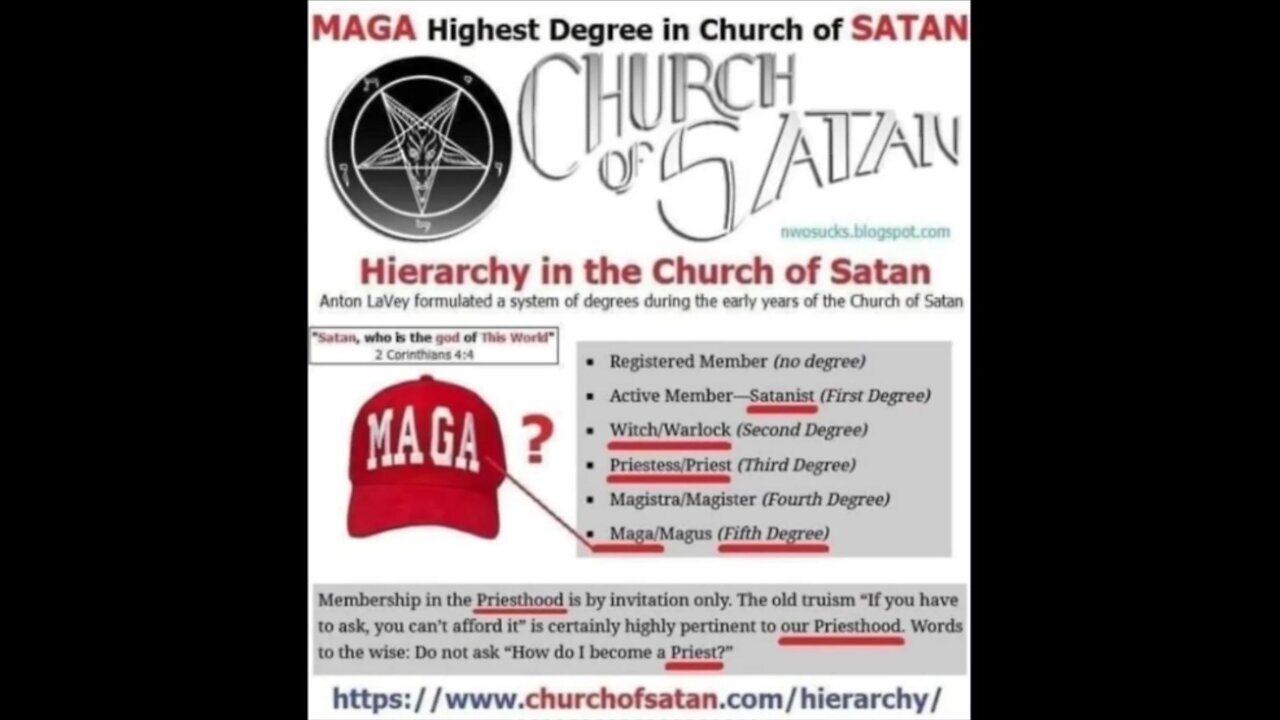 DO "MAGA" CHRISTIANS OF THE CHURCH OF SATAN CONGREGATION KNOW SEPARATION OF CHURCH AND STATE?