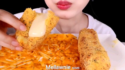 ASMR GIANT CHEESE STICKS, CHEESY CARBO FIRE NOODLES