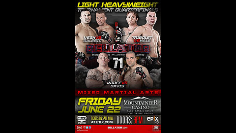 Bellator FC 71 - Jun 22 2012 - Mountaineer Casino, Chester, PA