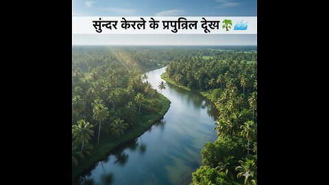 Sundar Kerala ke Hare-Bhare Paam Vriksh aur Swachh Jalnikaas Maarg ka Drishya 🌴🌊