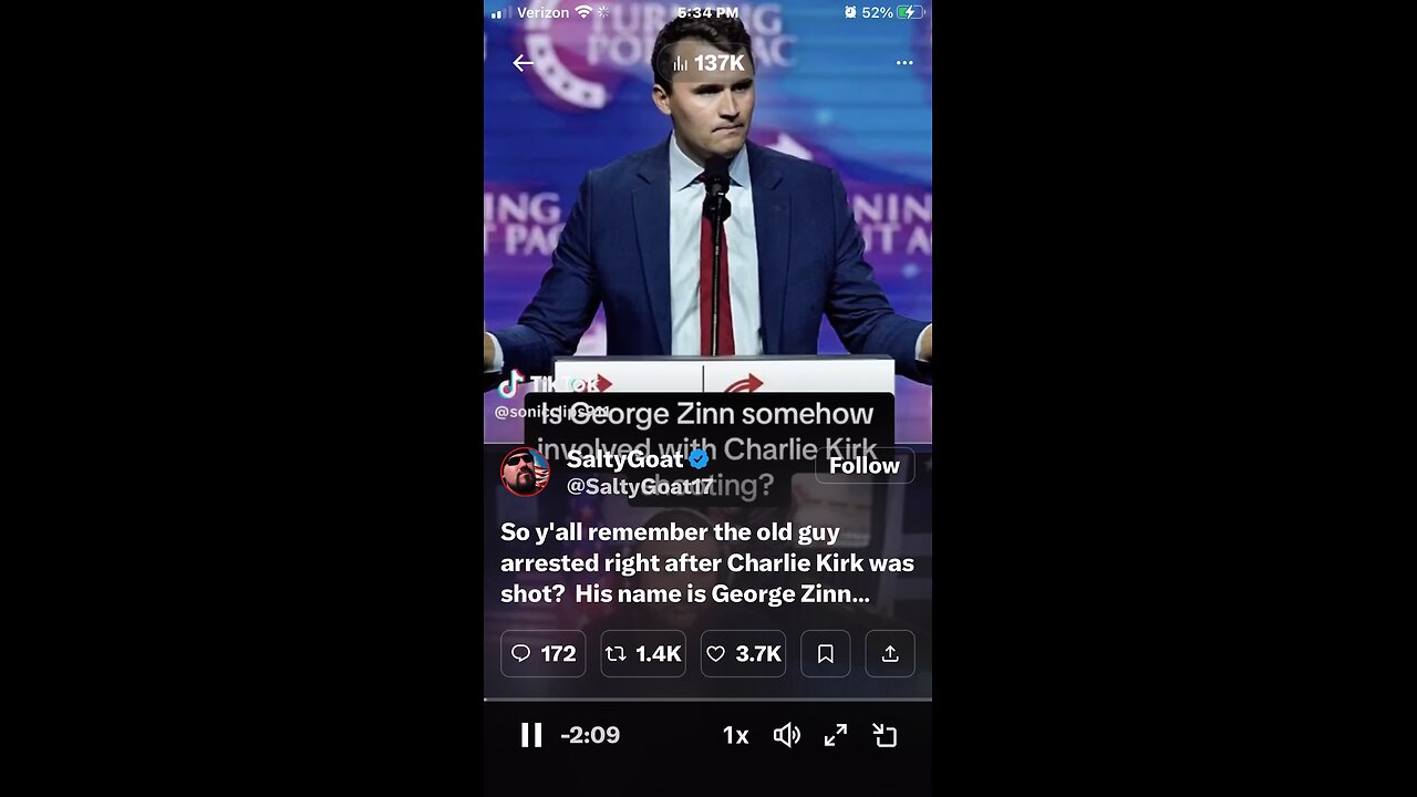 the old guy arrested right after Charlie Kirk was shot? His name is George Zinn