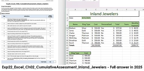 Exp22_Excel_Ch02_CumulativeAssessment_Inland_Jewelers Cumulative Assessment Inland Jewelers Excel