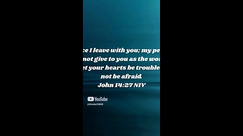 Scripture of the day is John 14:27