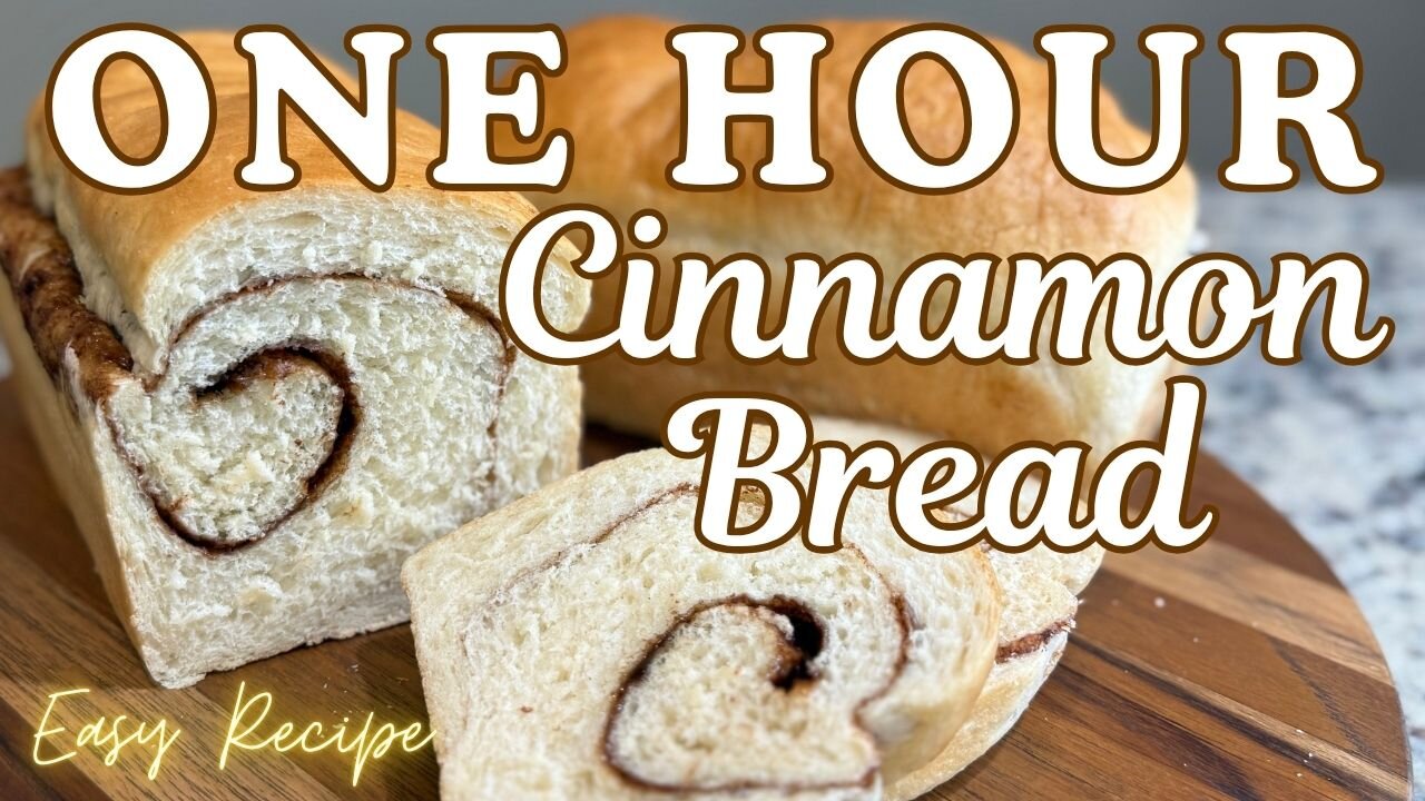 1 Hour Cinnamon Bread | Easy Homemade Cinnamon Swirl Bread Recipe - Stand Mixer - Ready in One Hour!