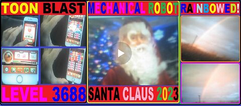Rainbow, Robot Santa Clause, ToonBlast 3688th. ACTUAL videos.