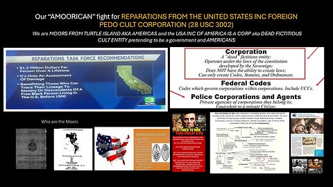 UPDATE ON REPARATIONS DUE TO WILLFUL CRIMES AGAINST THE MOORS FROM AMERICAS/TURTLE ISLAND