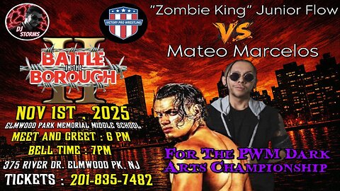 FULL MATCH: Junior Flow Vs Mateo Marcelos - PWM Dark Arts Title - Battle In The Borough II 11/1/25