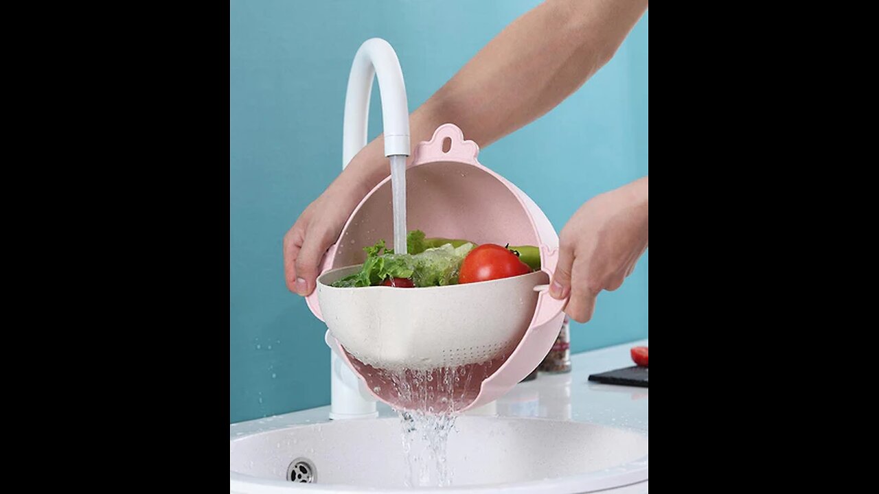 2-in-1 Multifunction Kitchen Strainer and Bowl Set with Double-layer and 360° Rotatable Design