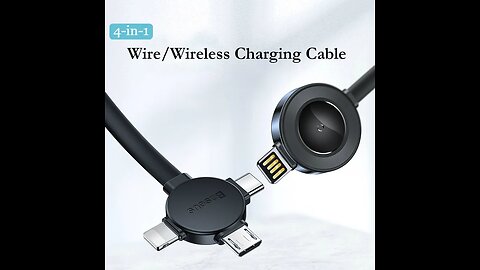 4-in-1 Wireless_Wire Charging Cable, For iPhone, Android, Type-C & Apple Watch
