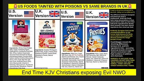 🚨US FOODS TAINTED WITH POISONS VS SAME BRANDS IN UK🚨