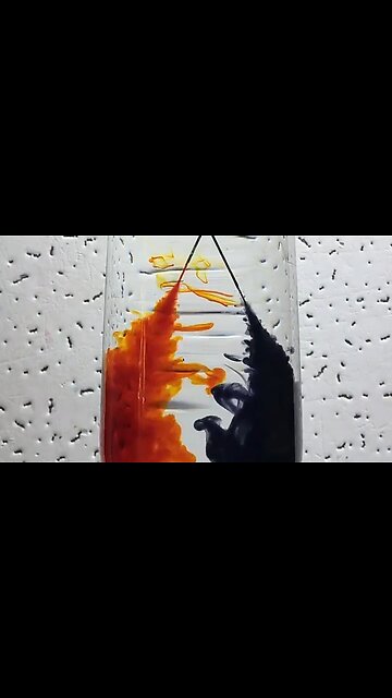 Satisfying Ink Injection – Black & Orange Blend in Water #Short