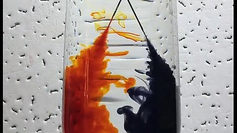 Satisfying Ink Injection – Black & Orange Blend in Water #Short