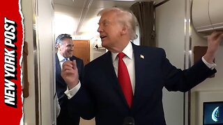 'Come on out': Trump jokes as someone tries to get out of bathroom mid-AF1 presser