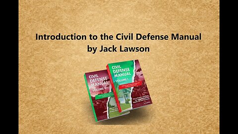 Introduction To The Civil Defense Manual