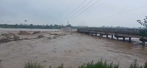 The bridge was destroyed by floodwaters 2025