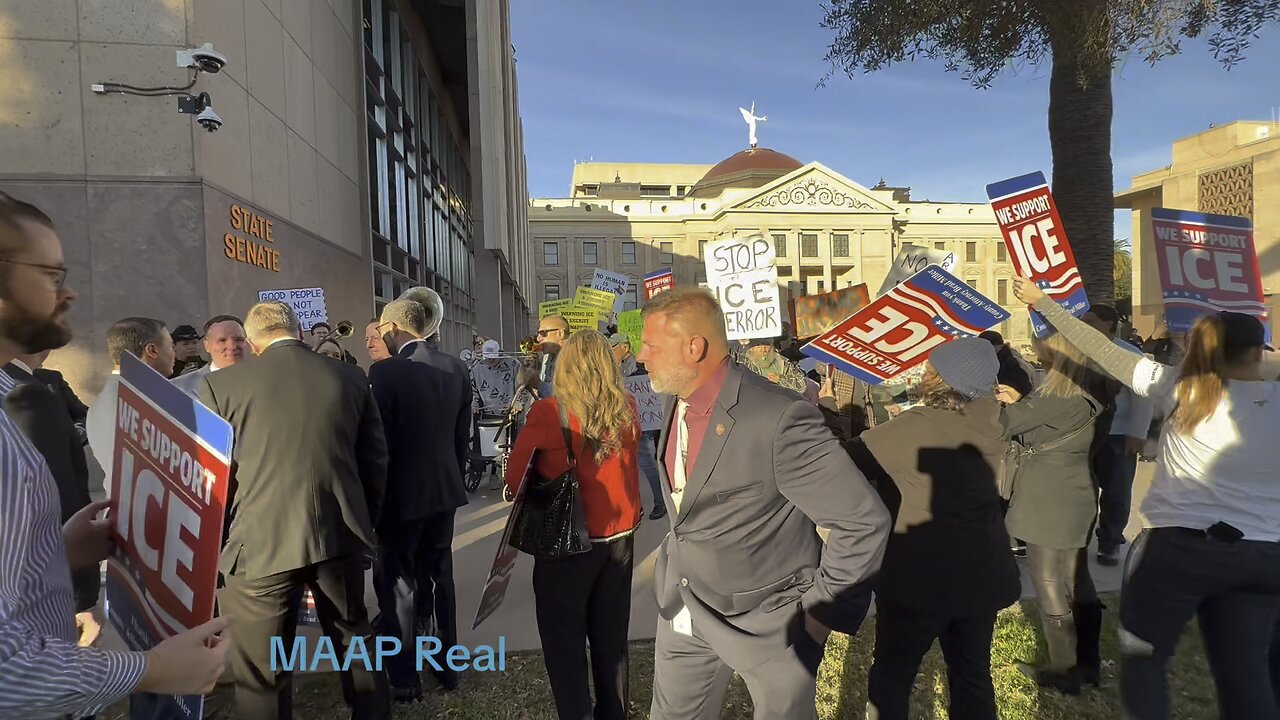Protesters against ICE, at Pinal Attorney County Press Conference.