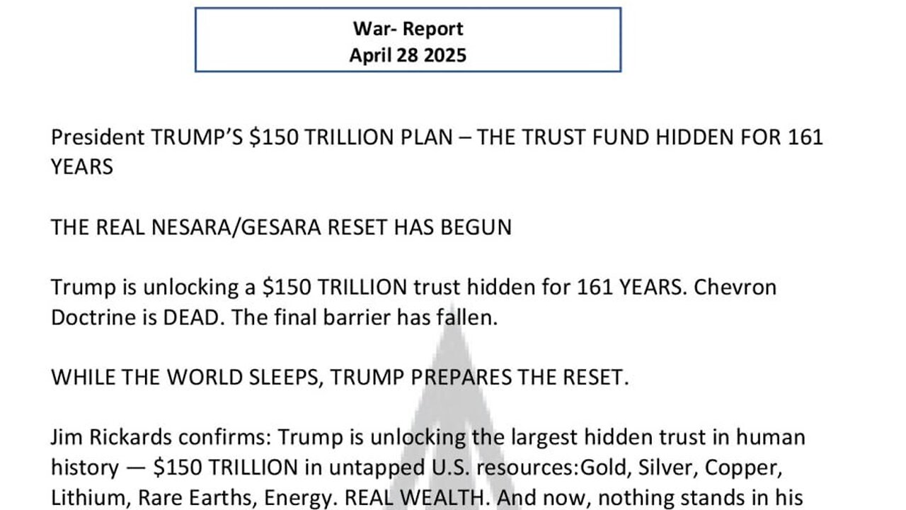 WAR REPORT - APRIL 28 2025 - THE REAL NESARA/GESARA