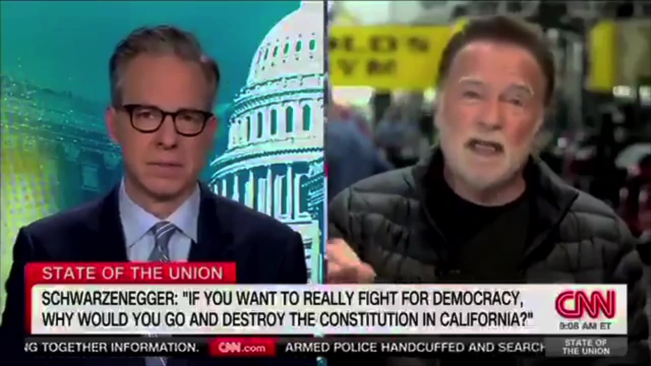 Arnold “Screw your Freedoms” Schwarzenegger destroys Jake Tapper on Gerrymandering lies