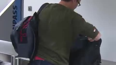 Customs make suspect prove he's a smoker - Awkward!
