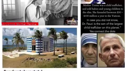 Mother Teresa was a child trafficker and sold babies and young children to the elite.