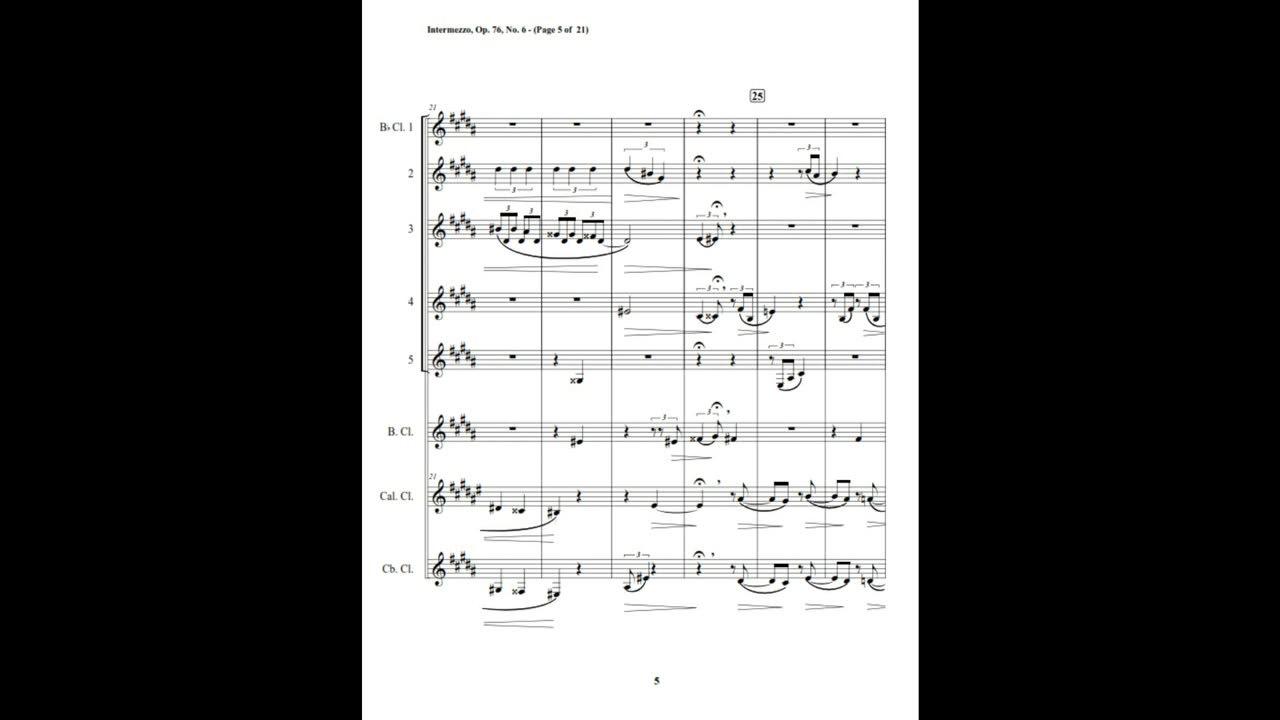 Johannes Brahms – Intermezzo, Op. 76, No. 6 (Clarinet Octet)