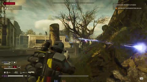 Fighting Riots of Squids, Bots, and Bug. Helldivers 2