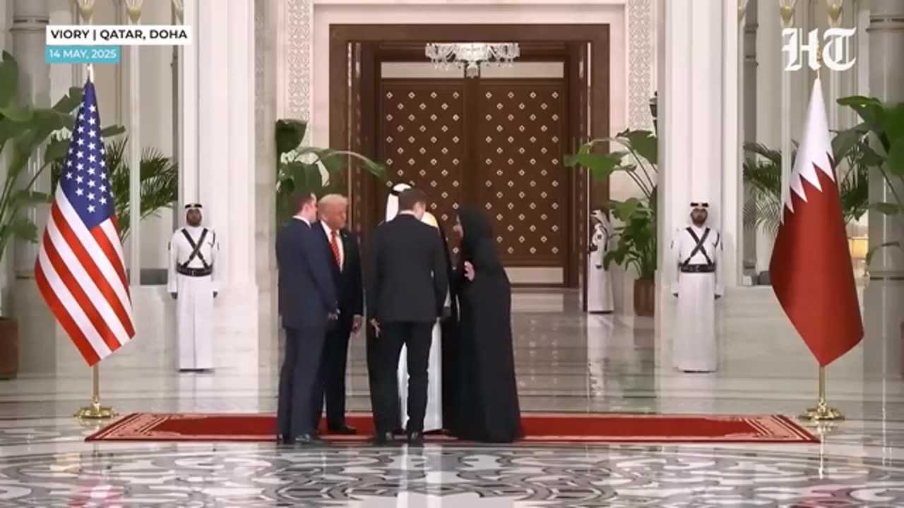 Qatar Emir Leaves Trump Speechless In Lusail Palace With Sword Dances_ Royal Banquets(360P)