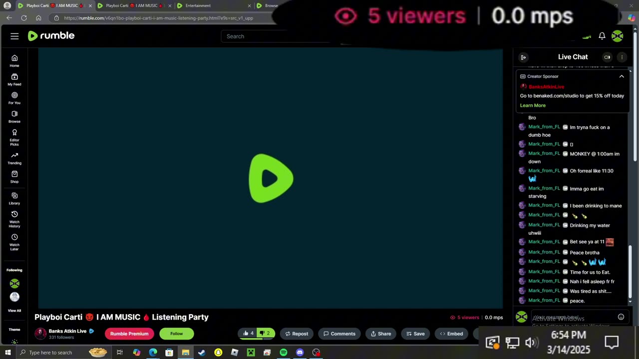 Premium Content Creator Banks Atkin, Suspicious LIVE Viewing Activity | 3/14/2025
