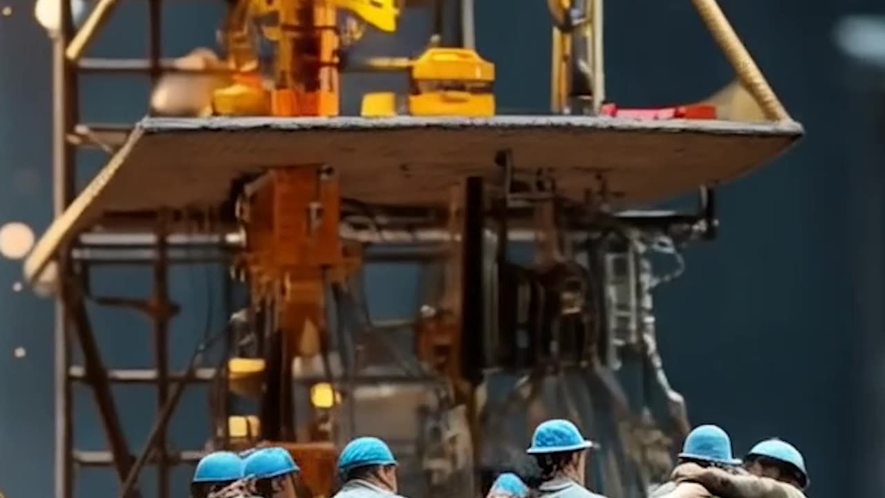 Miniature people working working on a diamond in a room part 02