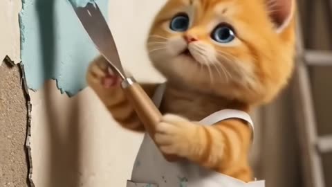 🍲 When life makes you work for your own meal… poor kitty 😔 #ai
