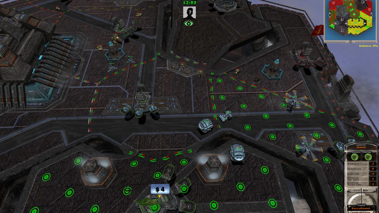 Massive Assault Network 2 (TBS game): map Station Thunder, playing on Linux (Lutris, Wine, Conty)