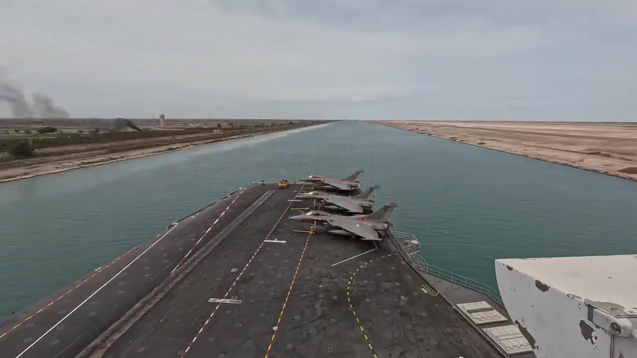 The French carrier strike group led by the nuclear-powered aircraft carrier