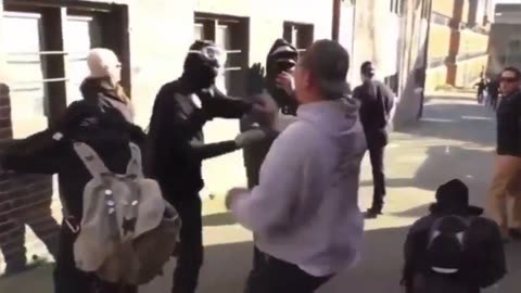 American patriot educates Antifa. Education is important.