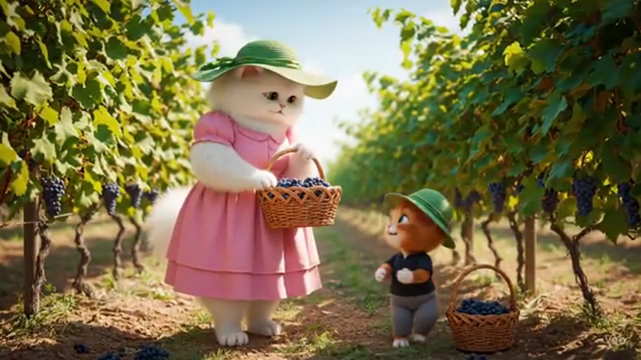 Cat Planting Grapevine Sapling” 🐱🍇🌱