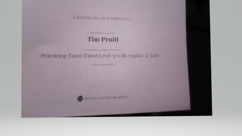 Tarot Level Three Certificate !!!