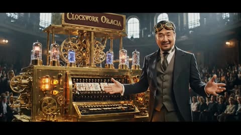 AI Blogger in a Steampunk Megacity #aiart #ai Steampunk #AlternativeHistory #1888 #WorldExpo