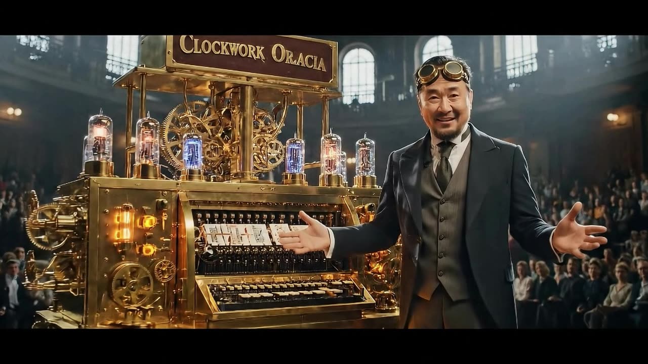AI Blogger in a Steampunk Megacity #aiart #ai Steampunk #AlternativeHistory #1888 #WorldExpo