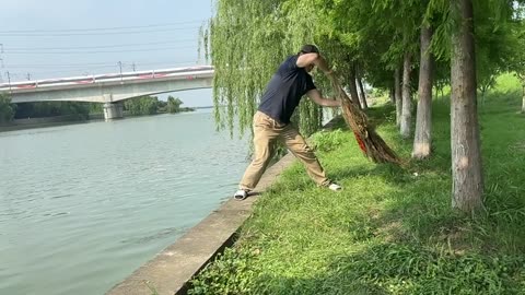 slow motion of fishing net
