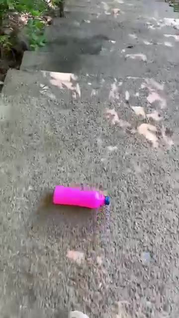 Rolling colorfull bottle on the stair 🌈👻