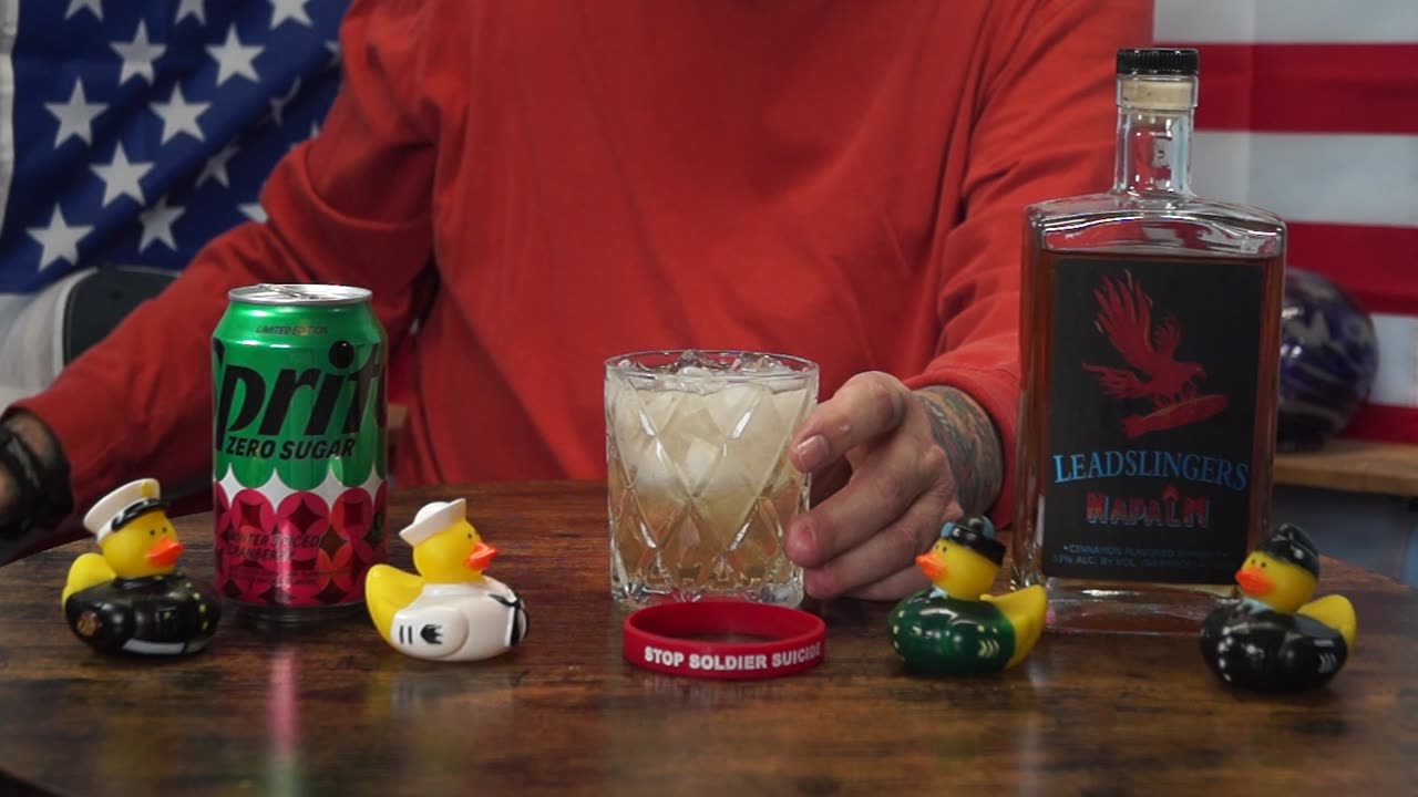 Edward Larry - Leadslinger Napalm Cinnamon Whiskey & Sprite Zero Sugar Winter Spiced Cranberry Soda