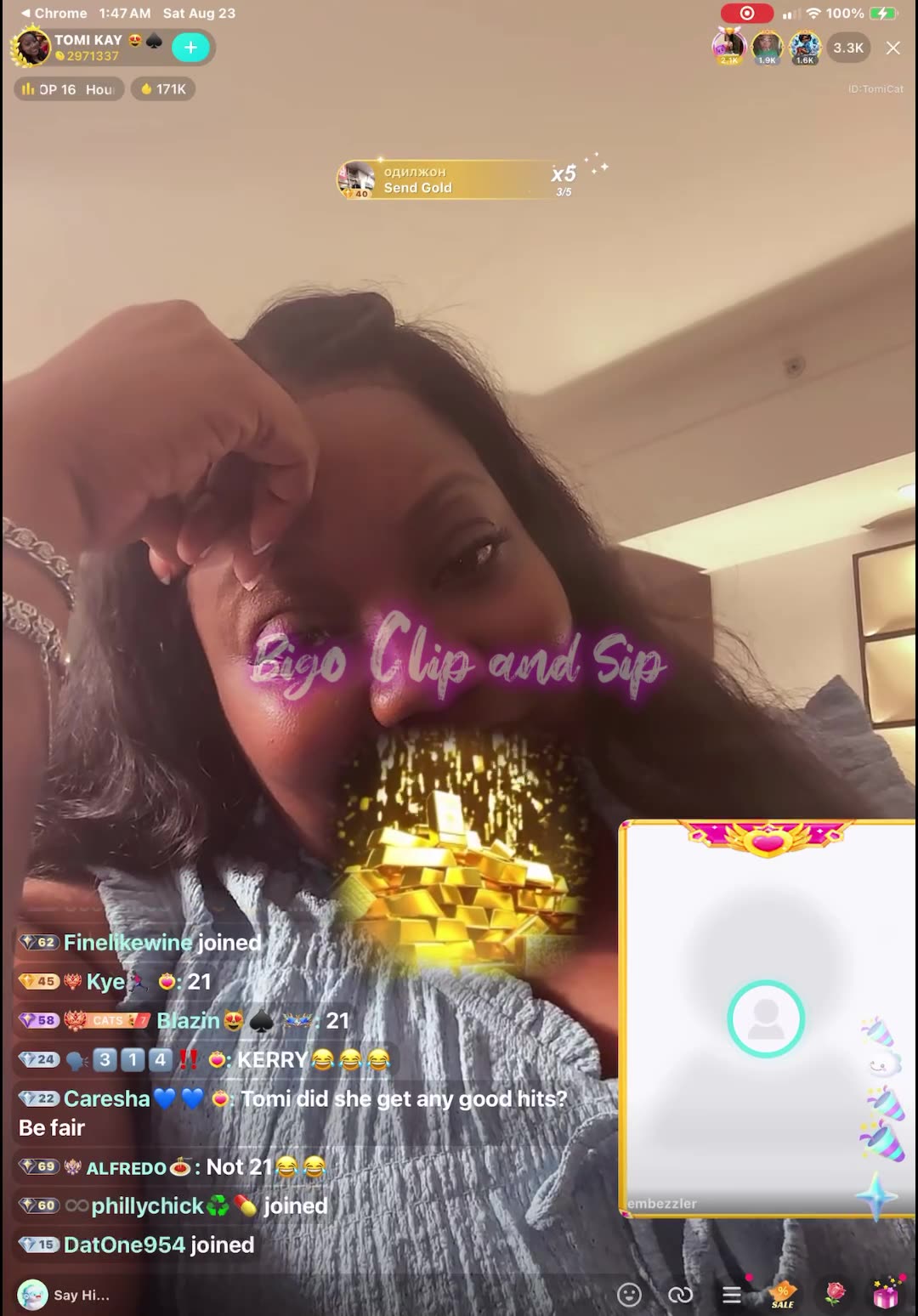 TomiKay live after fight with Jazzy Cherry pt 2 8/23/25 #bigoclipandsip