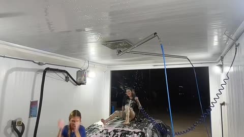 Shaking it on top of cars!