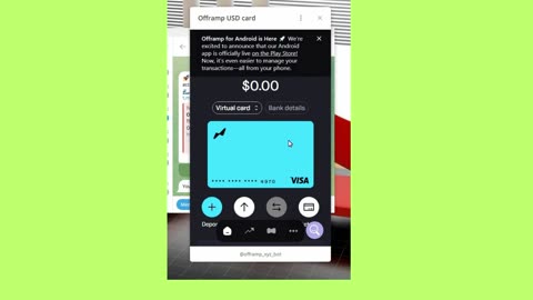 visa card offramp for free