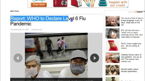 BIRD FLU FOX NEWS PREDICTIVE TAUNT FLU PANDEMIC IN 2009 CONTAGION 2011 AND