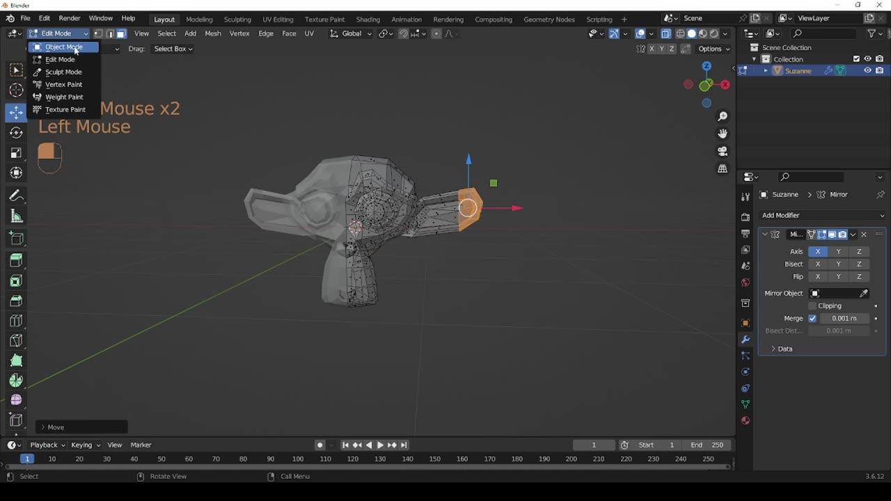 Blender basic (Modificador mirror)