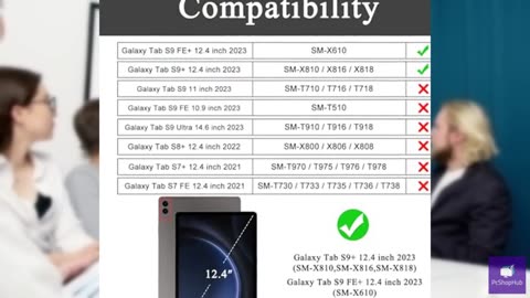 Soke Case for Samsung Galaxy Tab S9 Plus/S9 FE+ 2023, with Built-in Screen Prote
